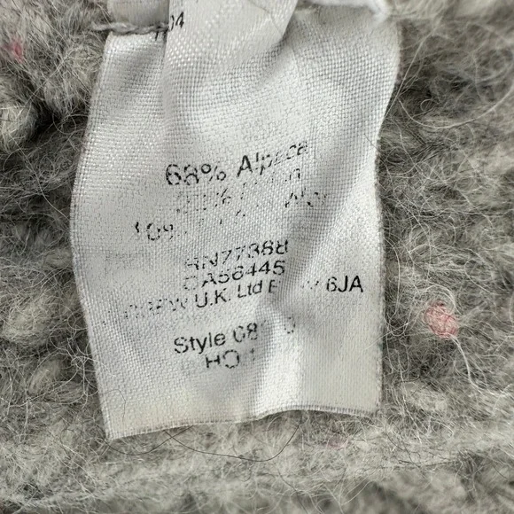 J.Crew Womens Grey Alpaca Blend Cable Knit Ribbed Crewneck Sweater Small Cropped - Picture 5 of 7